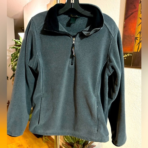 LL Bean gray half zip fleece jacket women’s size M - Picture 4 of 9